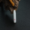 天然山料和田羊脂白玉吊坠-红掌柜
