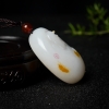 天然山料俏色和田玉福在眼前吊坠-红掌柜