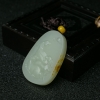 山料和田青白玉三羊开泰吊坠-红掌柜