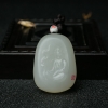 新疆天然山料和田羊脂白玉观音吊坠-红掌柜
