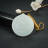 俄罗斯天然和田青白玉连年有余吊坠 - 红掌柜