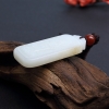 天然俄料白玉山料观音牌吊坠 - 红掌柜