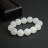 山料天然和田白玉莲花珠单圈手串-红掌柜