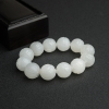 天然和田白玉莲花珠单圈手串-红掌柜