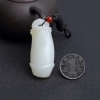 俄罗斯天然和田白玉竹节吊坠-红掌柜