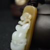 俄料天然山料和田白玉兔子吊坠-红掌柜
