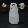 山料天然和田白玉莲花牌吊坠-红掌柜