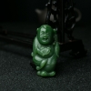 俄料天然山料和田碧玉童子吊坠-红掌柜