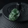 天然和田碧玉蜗牛吊坠摆件两用-红掌柜