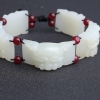 天然和田白玉兽面手链 - 红掌柜