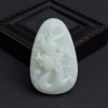 俄罗斯天然和田青白玉龙牌吊坠 - 红掌柜