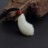 天然山料和田白玉白菜吊坠-红掌柜