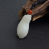 俄罗斯山料和田白玉白菜吊坠-红掌柜