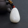 俄罗斯天然山料和田白玉蝶恋花吊坠-红掌柜