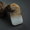 俏色和田玉山水意境牌吊坠-红掌柜