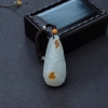 天然山料俏色和田玉竹节吊坠-红掌柜