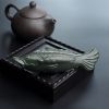 天然和田玉碧玉鱼摆件 - 红掌柜