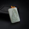 新疆满皮籽料和田玉观音吊坠 - 红掌柜