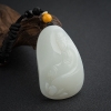 天然和田白玉籽料观音吊坠-红掌柜