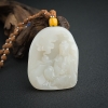 新疆天然和田白玉籽料观音吊坠-红掌柜