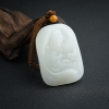 天然籽料和田白玉观音吊坠 - 红掌柜