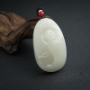 天然籽料和田青白玉佛吊坠 - 红掌柜