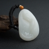 天然籽料和田白玉观音吊坠 - 红掌柜