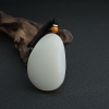 新疆天然籽料和田玉观音吊坠 - 红掌柜