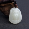 新疆天然籽料和田青白玉观音吊坠 - 红掌柜