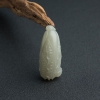 新疆天然和田青白玉籽料白菜吊坠-红掌柜