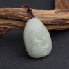 新疆和田青白玉洋洋得意吊坠-红掌柜