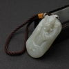 天然籽料和田青白玉财神手把件-红掌柜