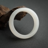 天然54mm山料和田白玉扁镯-红掌柜