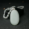 俄料天然俏色和田玉嫦娥项链-红掌柜
