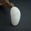 俄罗斯天然和田白玉观音吊坠 - 红掌柜