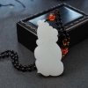 俄料天然白玉如意吊坠-红掌柜