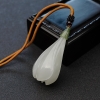 山料青白玉玉兰花吊坠-红掌柜