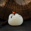 新疆和田白玉天鹅吊坠 - 红掌柜