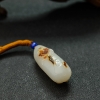 新疆籽料和田白玉荷花吊坠 - 红掌柜