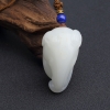 新疆天然籽料和田白玉洋洋得意吊坠-红掌柜