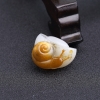 籽料俏色和田白玉蜗牛吊坠-红掌柜