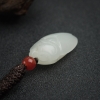 天然和田玉一鸣惊人吊坠-红掌柜