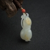 天然籽料和田青白玉葫芦吊坠-红掌柜