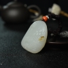 天然籽料和田白玉连年有余吊坠-红掌柜