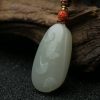 天然和田玉叶子吊坠-红掌柜