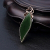 18K金镶钻天然和田碧玉随形吊坠-红掌柜