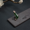 金镶钻山料和田碧玉随形吊坠-红掌柜