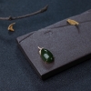 18K金镶钻和田碧玉吊坠-红掌柜