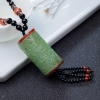 天然和田碧玉镂雕桶珠毛衣链-红掌柜