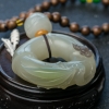 天然和田玉祝福手把件-红掌柜